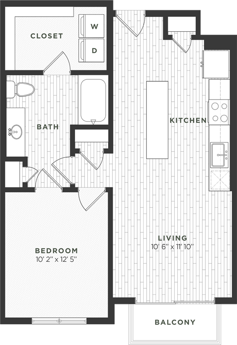 One bedroom floor plan